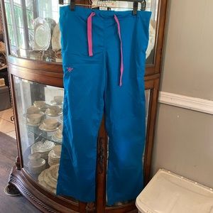 med couture blue and pink pants small